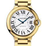 36mm 18k Yellow Gold Silver Guilloche Dial Bracelet