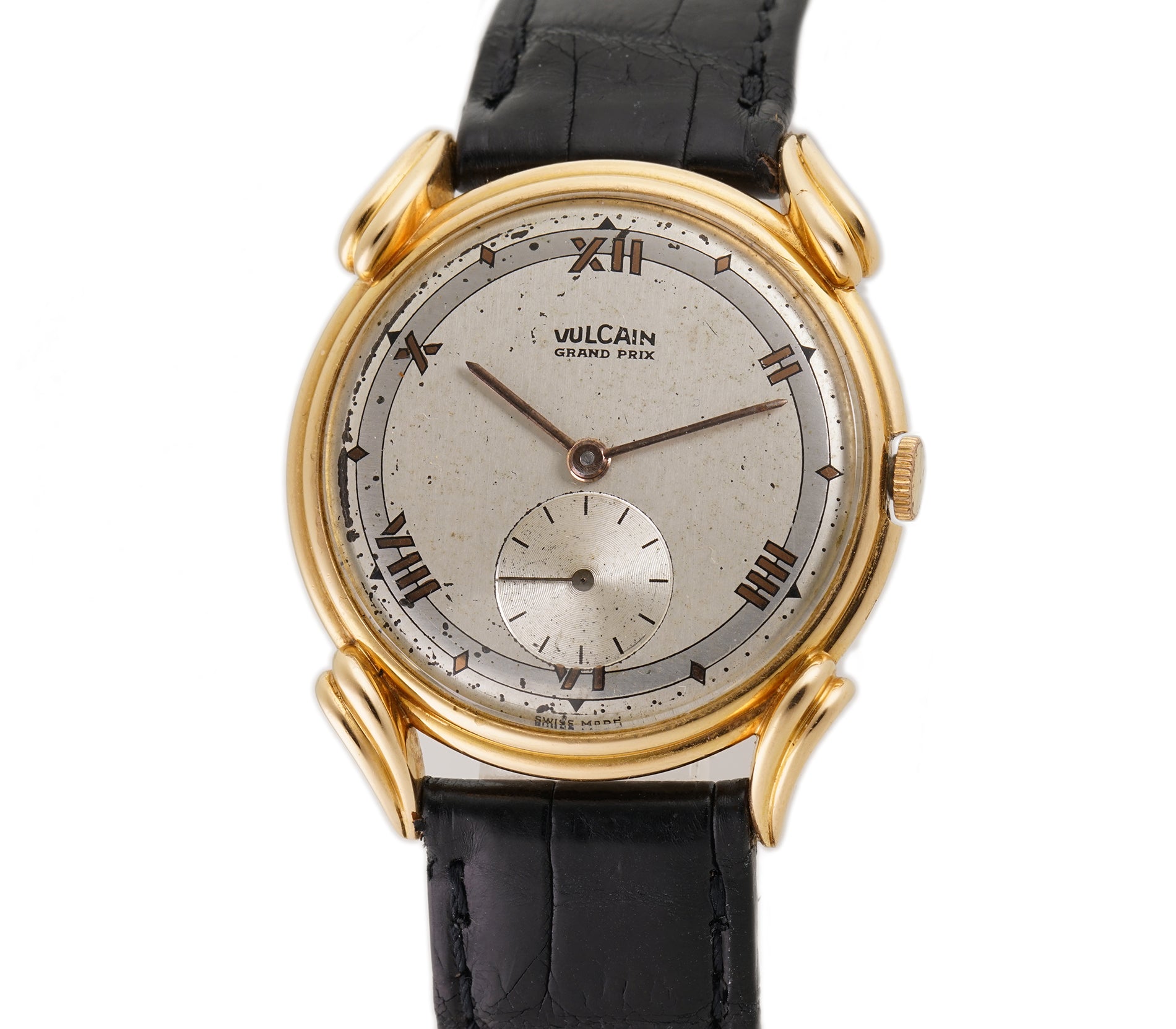 Vulcain 34mm Vintage Dress Watch 18K Rose Gold Silver Patina Dial Vulcain 34mm Vintage Dress Watch 18K Rose Gold Silver Patina Dial
