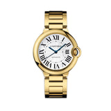 36mm 18k Yellow Gold Silver Guilloche Dial Bracelet