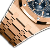 41mm Chronograph 18k Rose Gold Blue Dial On Bracelet