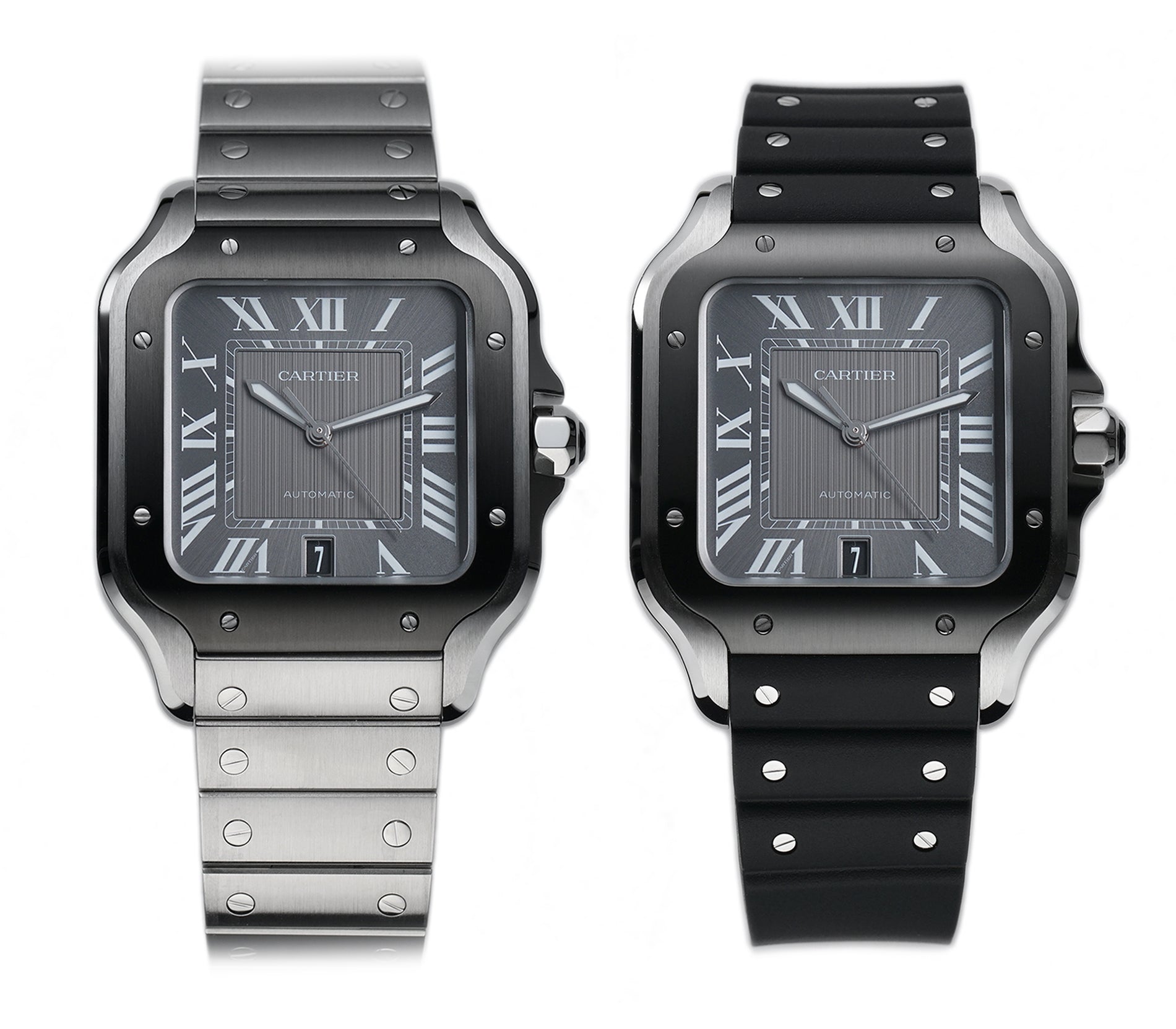 Cartier Santos 40mm ADLC Bezel Steel Grey Dial WSSA0037 – Element