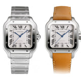 40mm Large Steel Silver Dial Auto