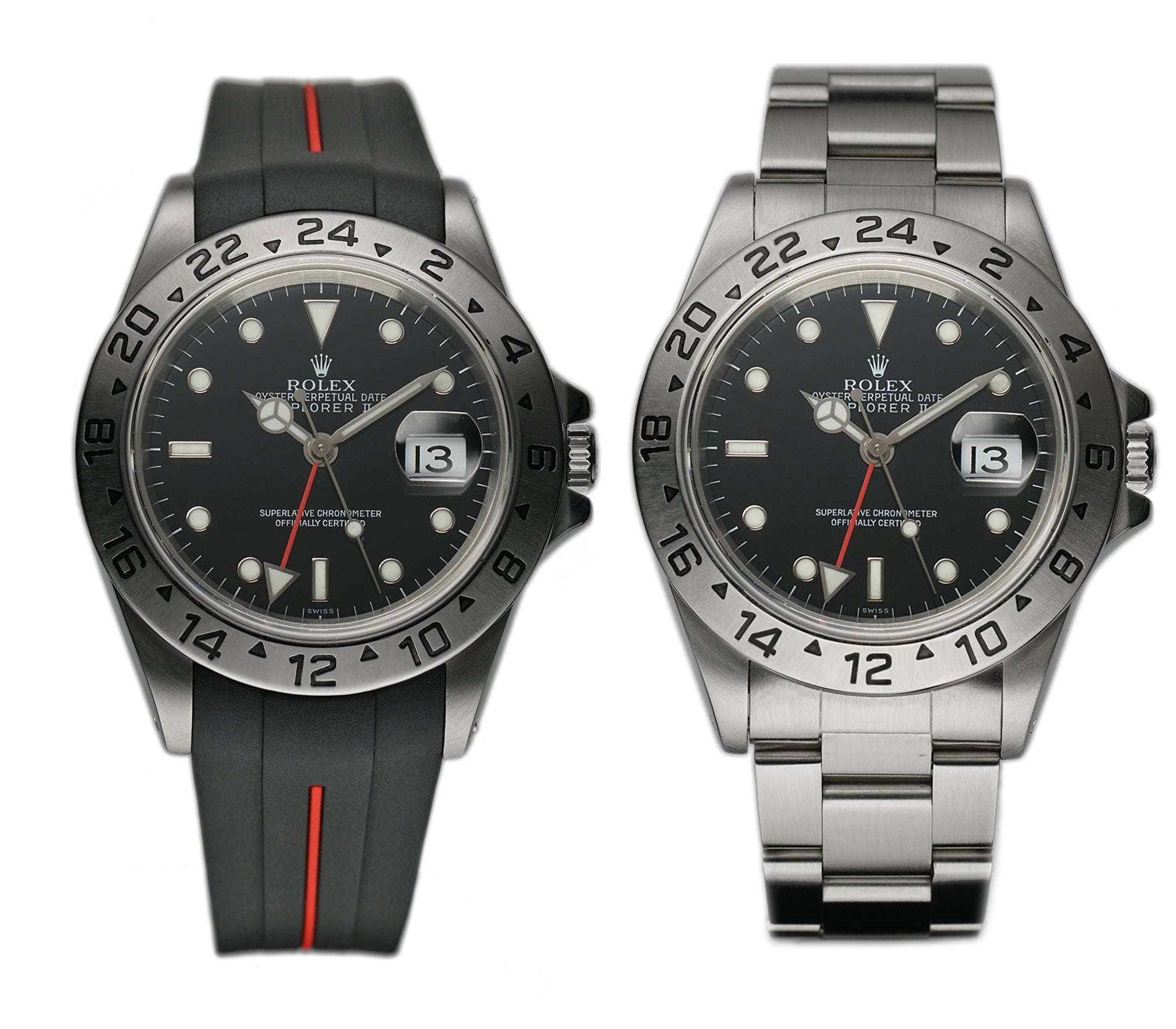 Rolex Explorer II 40mm Swiss Only Black Dial With RubberB