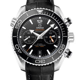 46mm Planet Ocean 600M Black Dial Leather With Rubber