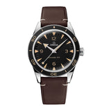 41mm 300M Master Chronometer Brown Strap Black Dial
