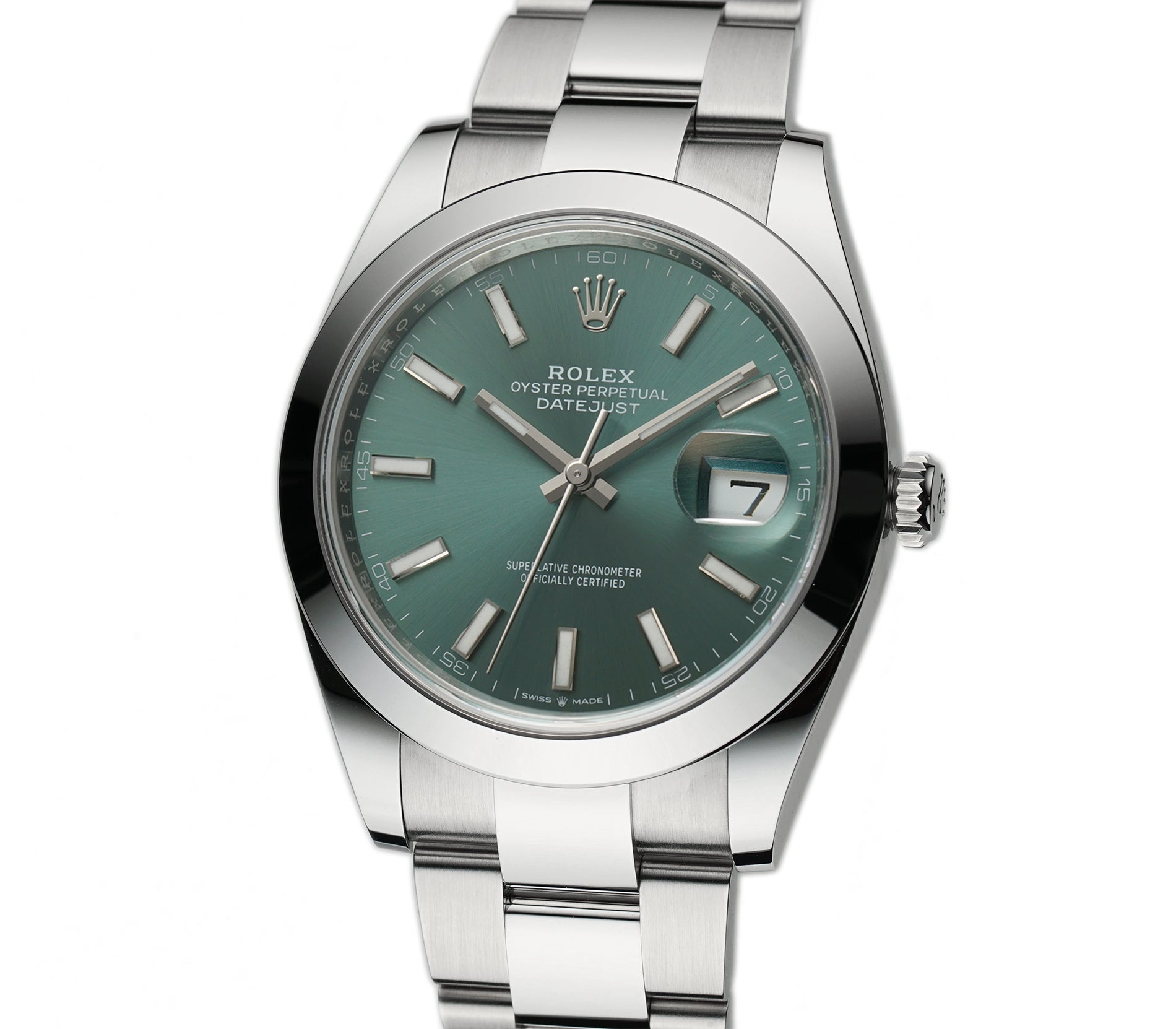 Rolex Datejust 41mm Steel Mint Green Dial Oyster 126300 – Element