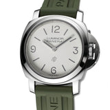 44mm Base Logo Steel White Dial