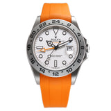 42mm White Dial Orange Hand Caliber 3285 Orange RubberB Included