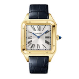 34mm Extra Large Santos-Dumont Silver Dial 18k Yellow Gold