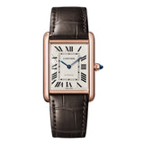28mm Large Tank Louis Automatic Silver Dial 18k Rose Gold