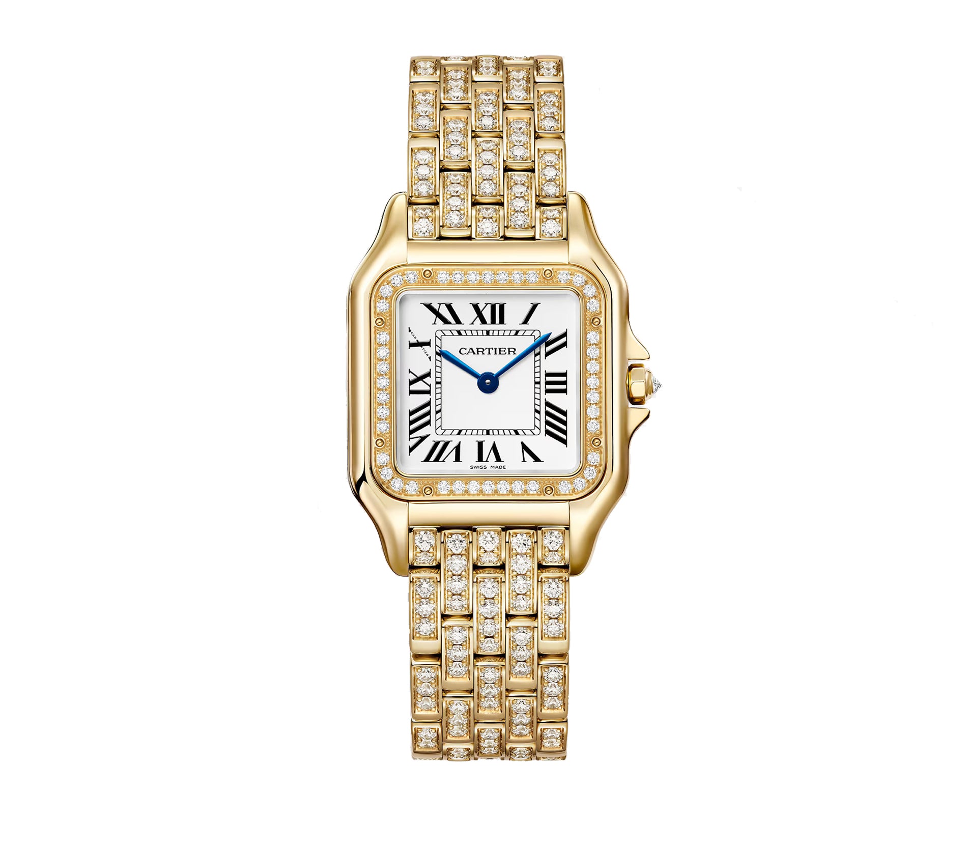 Cartier 27mm Panthere Medium 18kYG Diamond Bezel & Bracelet