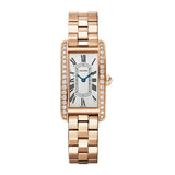 19mm Small Tank Americaine Diamond Bezel 18k Rose Gold Bracelet