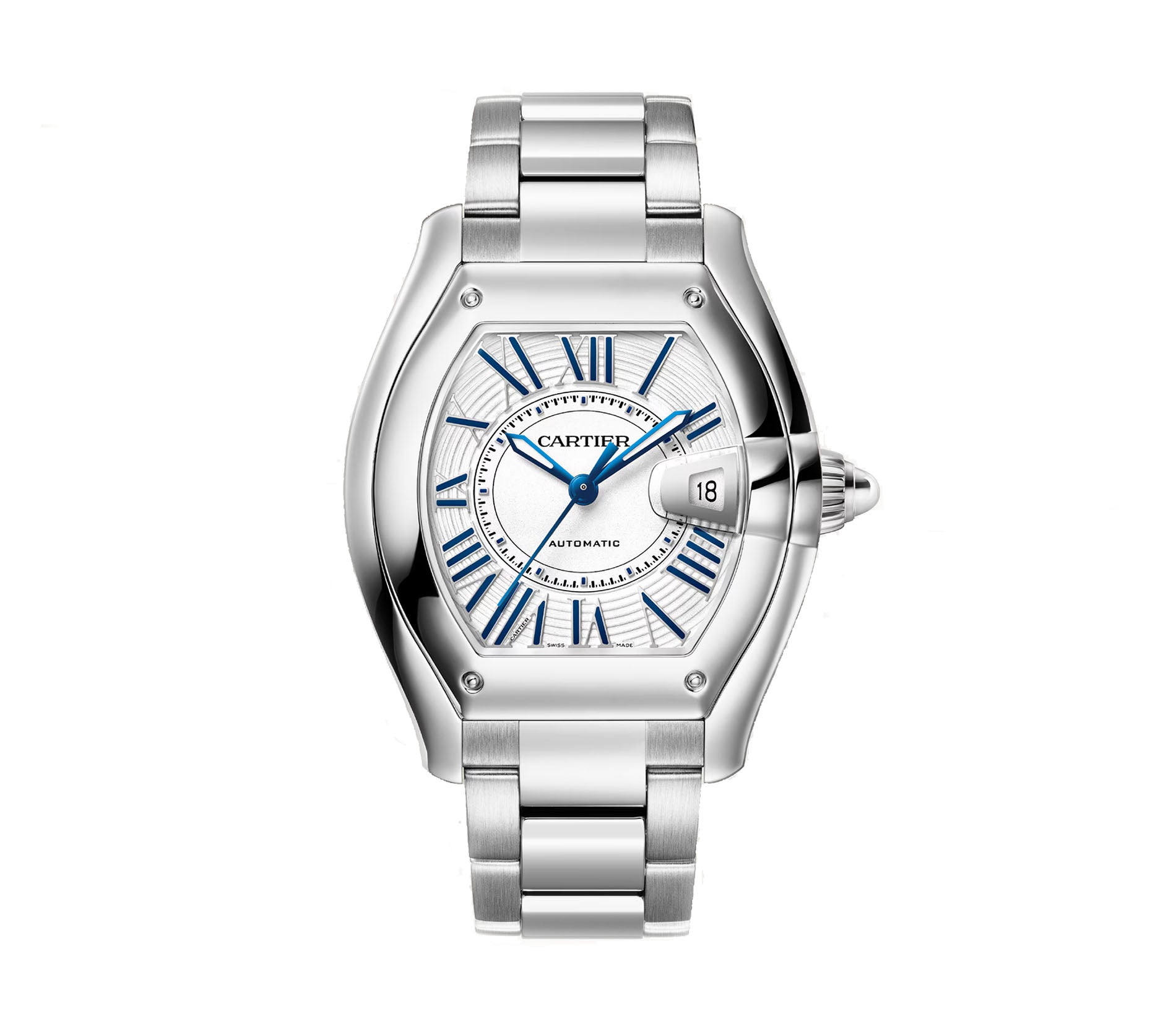 Cartier Roadster 39mm Large Stainless Steel White Dial WSRD0020