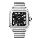40mm Large Black Dial Stainless Steel Bracelet Automatic