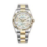 36mm Steel & Yellow Gold White MOP Diamond Dial Oyster Bracelet