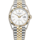 36mm Steel & Yellow Gold Fluted Bezel White Index Dial Jubilee Bracelet