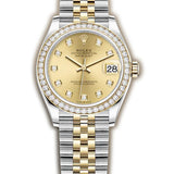 31mm Steel & Yellow Gold Diamond Bezel & Champagne Diamond Dial Jubilee Bracelet