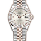 31mm Steel & Everose Gold Diamond Bezel & Silver Diamond Dial Jubilee Bracelet