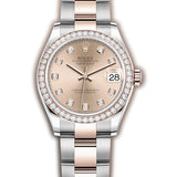 31mm Steel & Everose Gold Diamond Bezel Rose Diamond Dial Oyster Bracelet