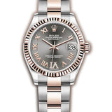 31mm Steel & Everose Gold Fluted Bezel Slate Roman Diamond VI Dial Oyster Bracelet