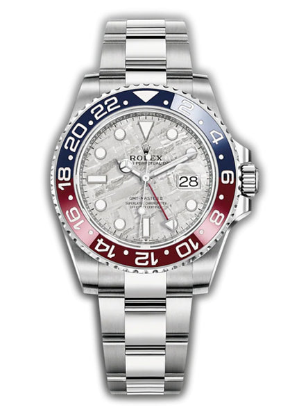 Rolex GMT Master II Ceramic Pepsi Bezel 18k WG Meteorite Dial 126719BLRO Element iN Time NYC