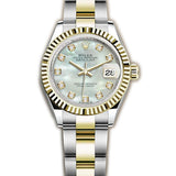 28mm Steel & Yellow Gold White MOP Diamond Dial Oyster Bracelet