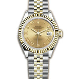 28mm Steel & Yellow Gold Champagne Roman Dial Jubilee Bracelet