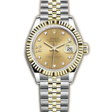 28mm Steel & Yellow Gold Champagne Diamond IX & Dial Jubilee Bracelet