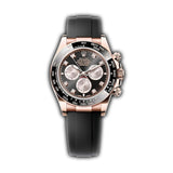 40mm 18k Everose Gold Ceramic Bezel Black and Sundust Diamond Dial