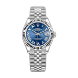 31mm Steel and 18k Fluted Bezel Blue Roman Dial Jubilee Bracelet