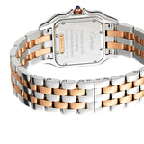 27mm Medium Steel & 18k Rose Gold Diamond Bezel Quartz
