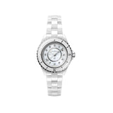 Ceramic White Diamond MOP Dial 33mm On Bracelet Quartz