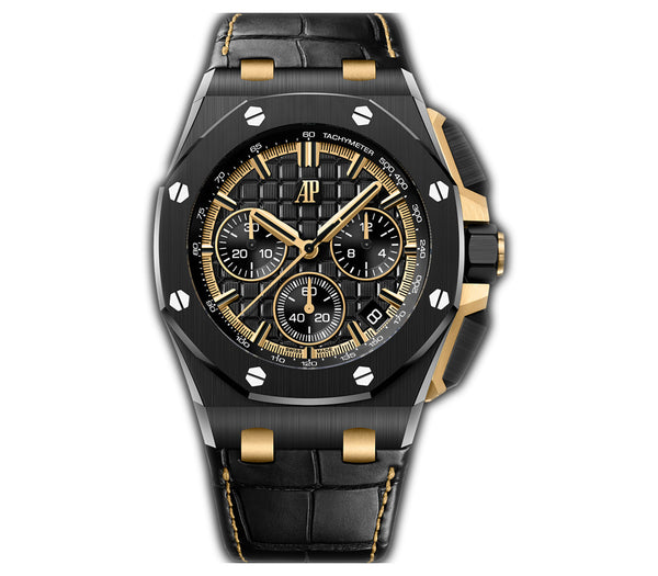 43mm Ceramic and Gold Chronograph Black Dial