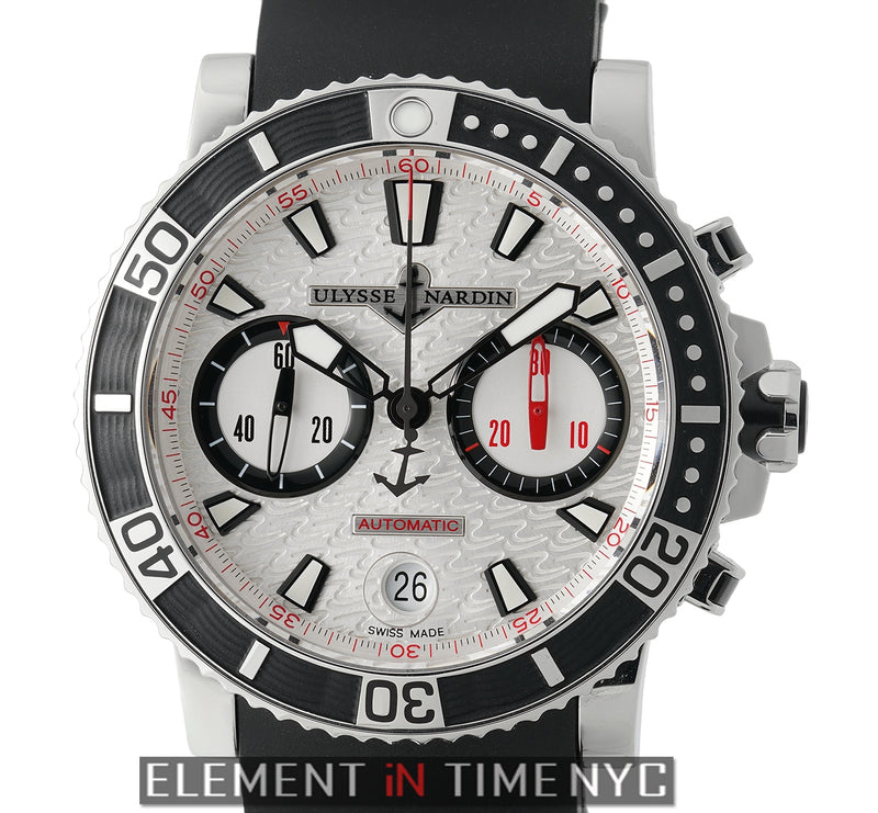 Maxi Marine Diver Chronograph Stainless Steel 43mm Silver Dial