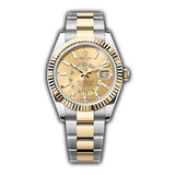 42mm Steel and 18k Yellow Gold Champagne Dial Oyster Bracelet