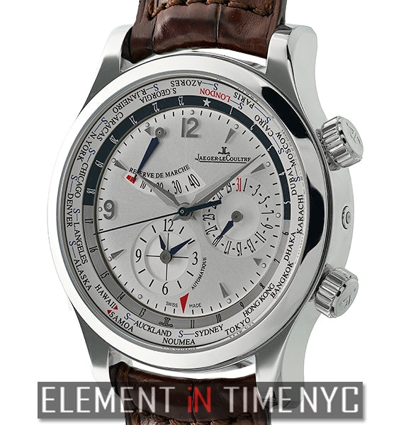 Master World Geographic 42mm Stainless Steel Silver Dial