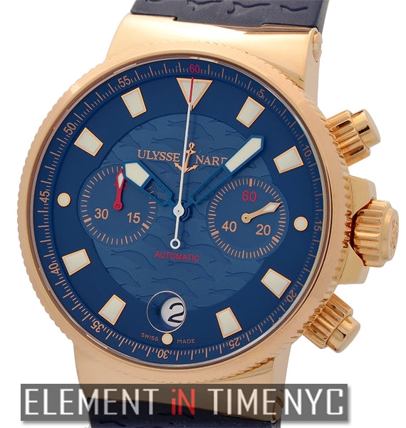 Maxi Marine Blue Seal Chronograph 18k Rose Gold Limited Edition