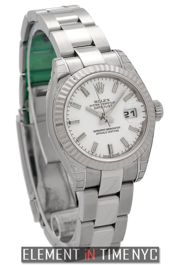Ladies 26mm Stainless Steel White Index Dial