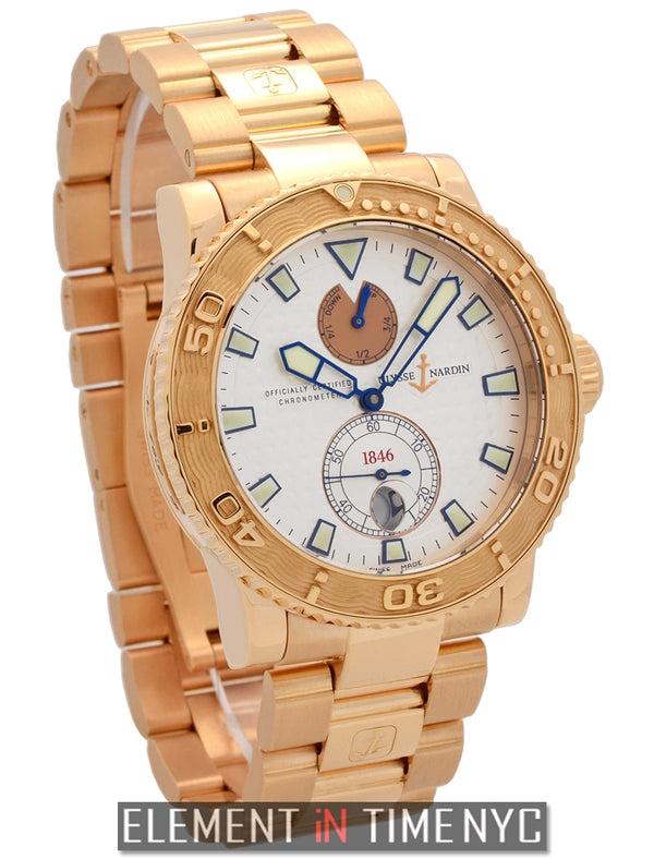 Maxi Marine Diver 43mm 18k Rose Gold Chronometer