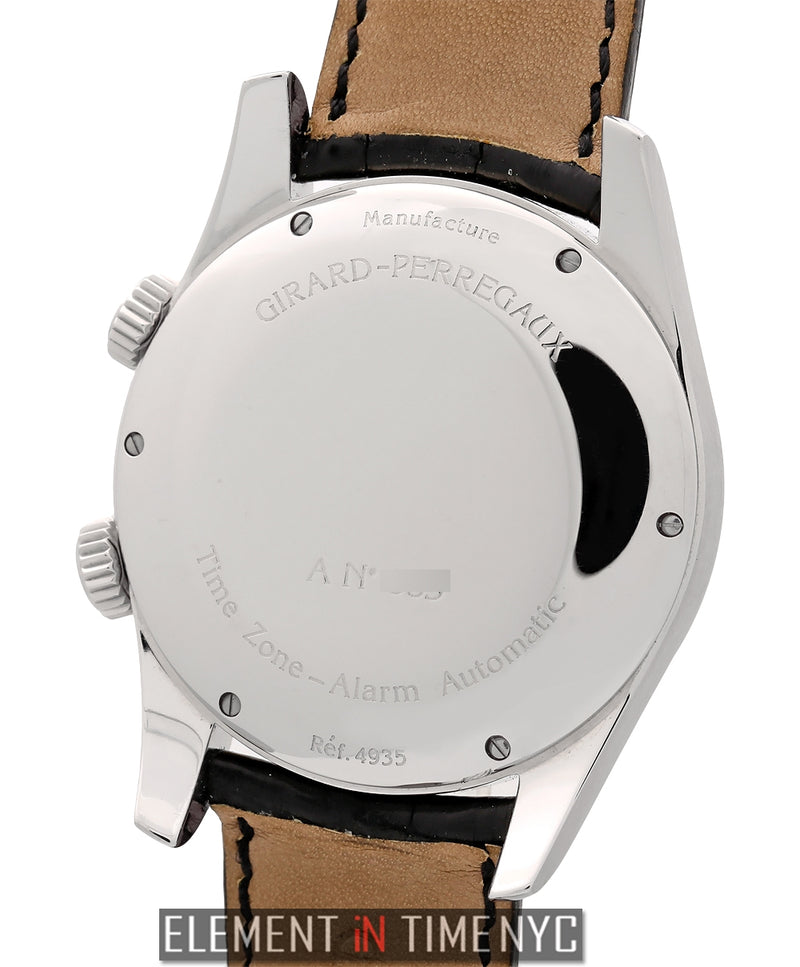Alarm GMT Steel 40mm Ivory Dial Gold Arabic Numerals
