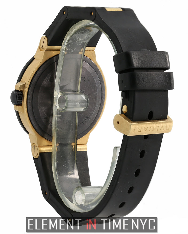 Sport 18k Yellow Gold And Rubber 38mm Black Dial