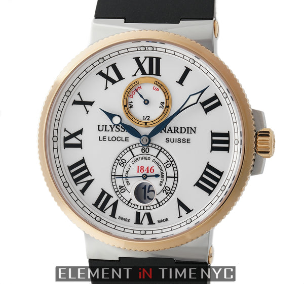 Ulysse Nardin Maxi Marine Chronometer Steel Gold 43mm White