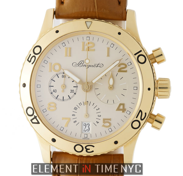 Breguet Type XX Transatlantique Chronograph 18k Yellow Gold Ivory