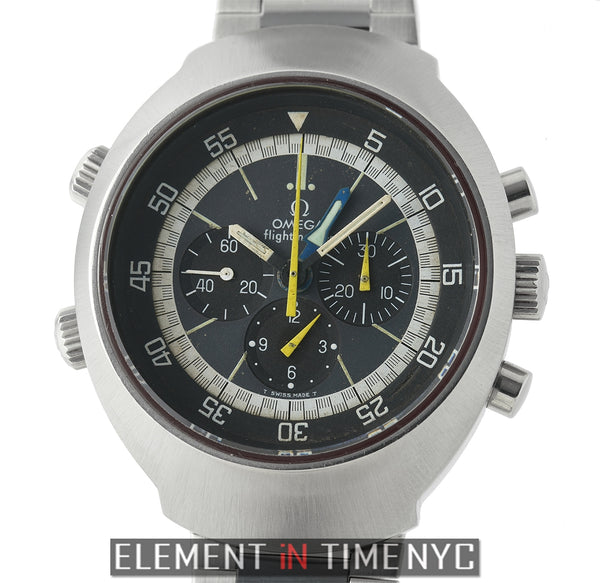 Vintage Chronograph Stainless Steel Black Dial 43mm