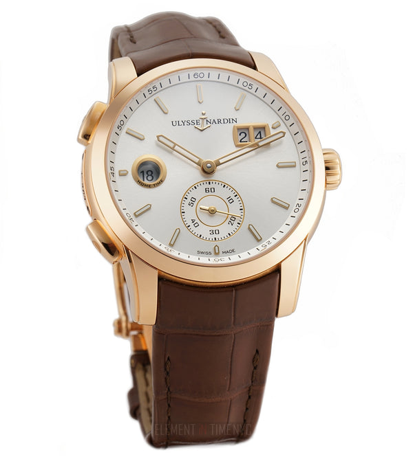 42mm 18k Rose Gold Silver Dial Big Date Dual Time