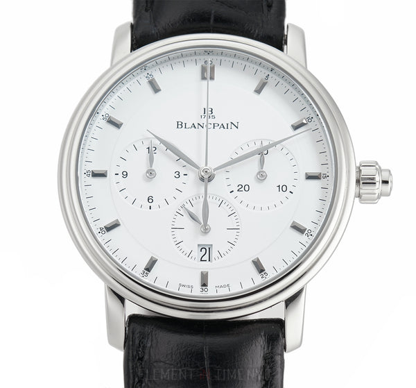 Blancpain Villeret Single Pusher Chronograph Steel White Dial 38mm