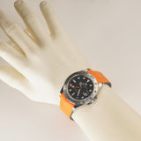 42mm Black Dial Orange Hand Caliber 3285 Orange RubberB Included