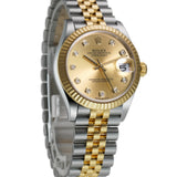 31mm Steel And 18k Yellow Gold Champagne Diamond Dial Jubilee Bracelet