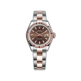 28mm Steel and 18k Everose Gold Chocolate Index Dial Oyster