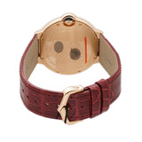 36mm 18k Rose Gold Diamond Bezel Automatic On Burgundy Strap